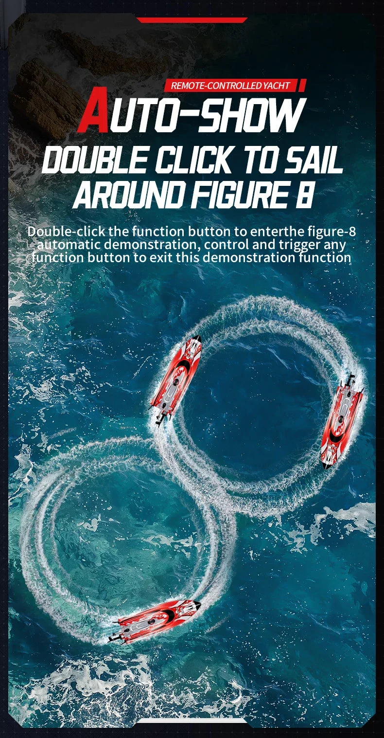 RC High-Speed Boat 25Km/h 2.4G Waterproof Remote Control Boats Ship Speedboats Remote Control Outdoor Toys for Kids Adult Gifts