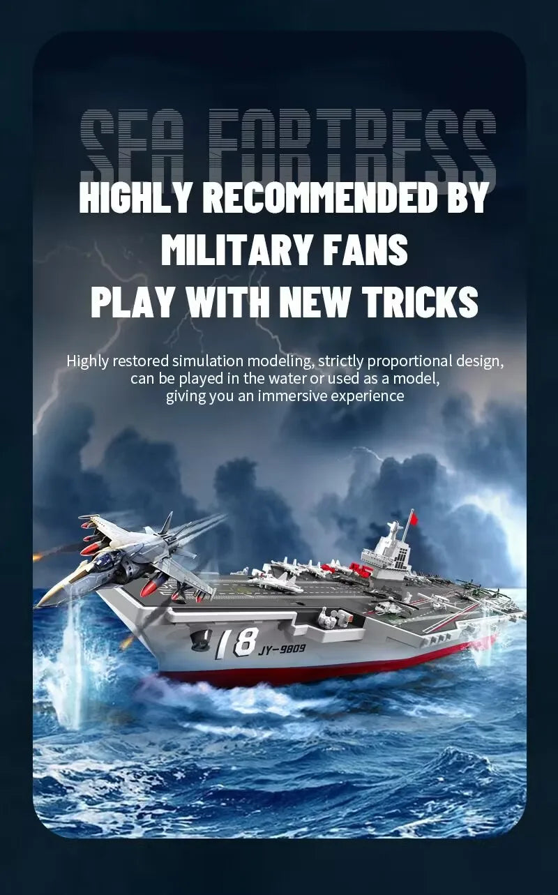 RC Warship 26.7 inch(68CM) Super Long Hull RC Boat Charging Military Children's Toy boy Electric Toy Ship Aircraft Carrier Warsh