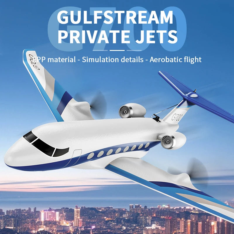 NEW G700 RC Plane Private Jet 3CH Remote Control Glider Gulfstream G700 RTF RTF 6-axis Gyro Stabilizer Airplane Toys Kids Adults