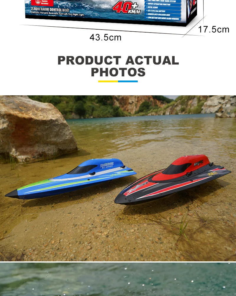 TX766 Brushless RC Boat 40km/h High Speed Big Power Waterproof Electric Toy Boat Model Low Battery Reminder Metal Rudder Gifts
