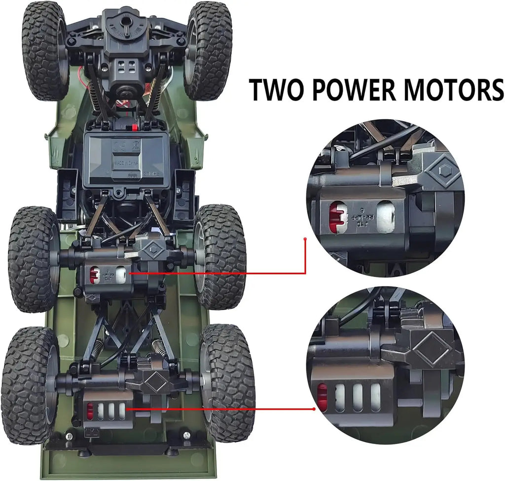 RC Military Truck 6x6 Road Remote Control Car 1/16 Scale Remote Control Truck 4WD All Terrain Rock Army Transport Vehicle Toy Ve