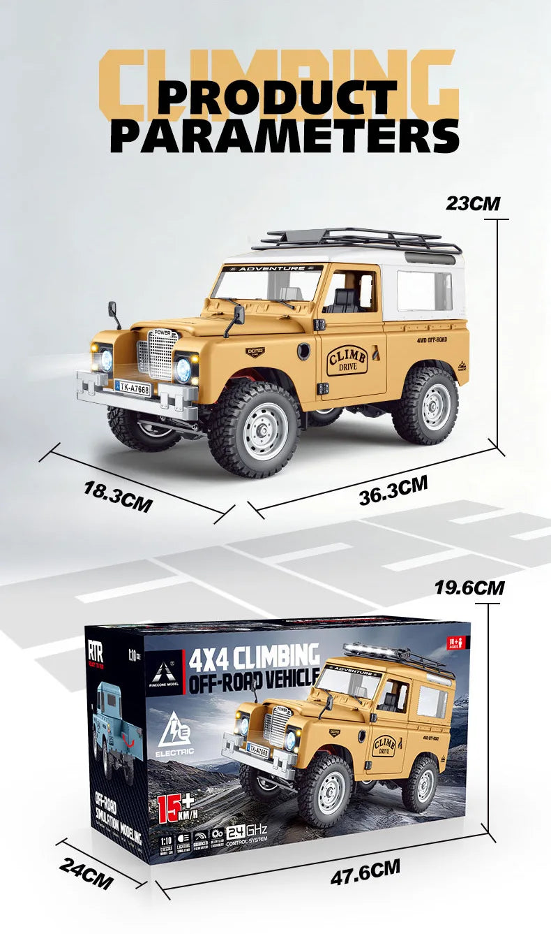 New 1:10 Full Scale Pickup 4X4 Professional Remote RC Defender Simulated Off-Road Climbing Vehicle RC CAR