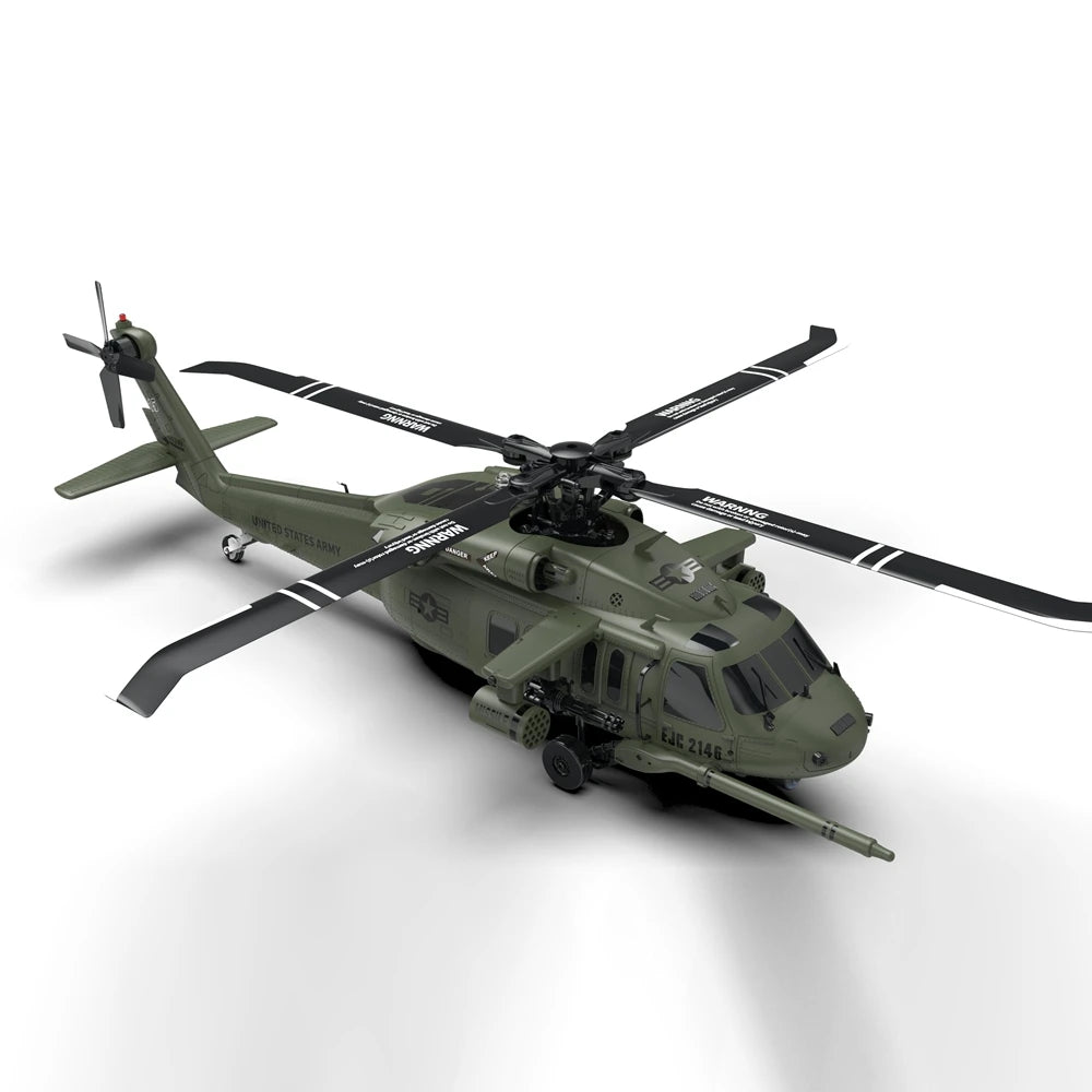 YXZNRC UH60 Black Hawk RC Helicopter with 6-axis Gyro 2.4G 6CH 1:47 Scale Flybarless 3D Stunt Remote Control Helicopter