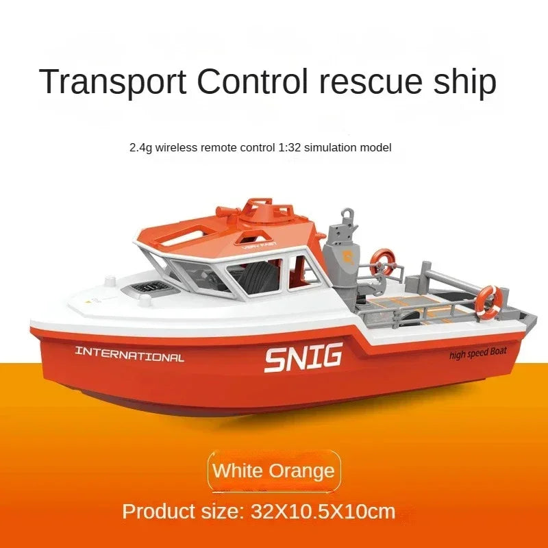 RC Rescue Boat Simulation Model High Speed Turbojet Brushless Speedboat Remote Control Boat Model Toy Gift Electric Yacht