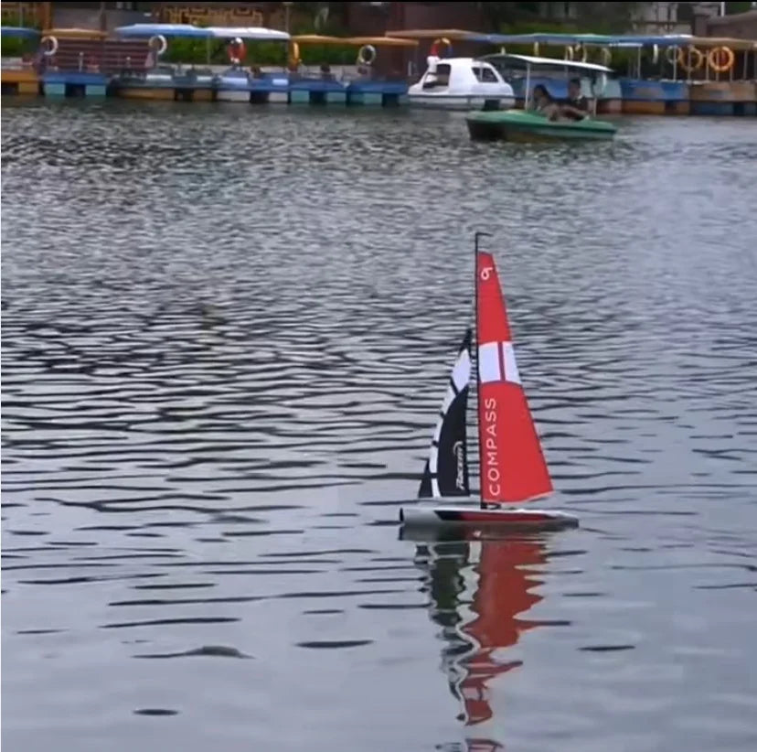 Remote Control Sailboat Model Huge for Adult Teens Fall Water Recreation Sailboat Model 84 Inch (213cm) Pre-Assembled Sail Acces