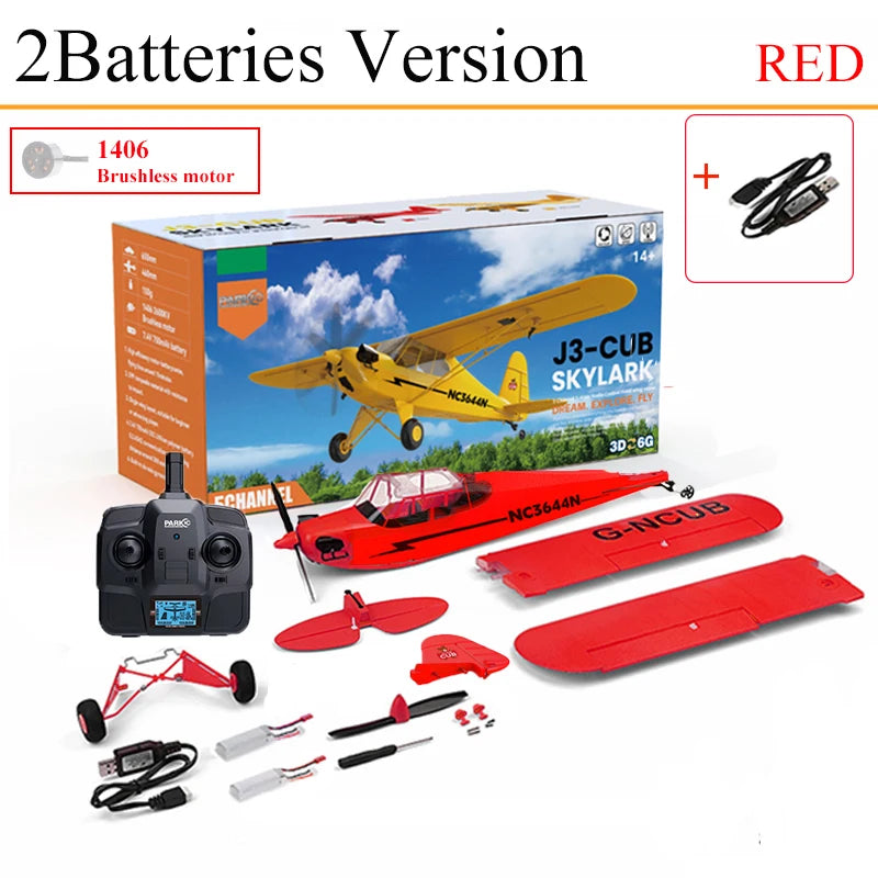 News Park10 J3-CUB RC Airplane RTF EPP RC 1406 Brushless Motor WLtoys A160 Upgrad 3D/6G System 650mm Wingspan Kit For Adult Gift