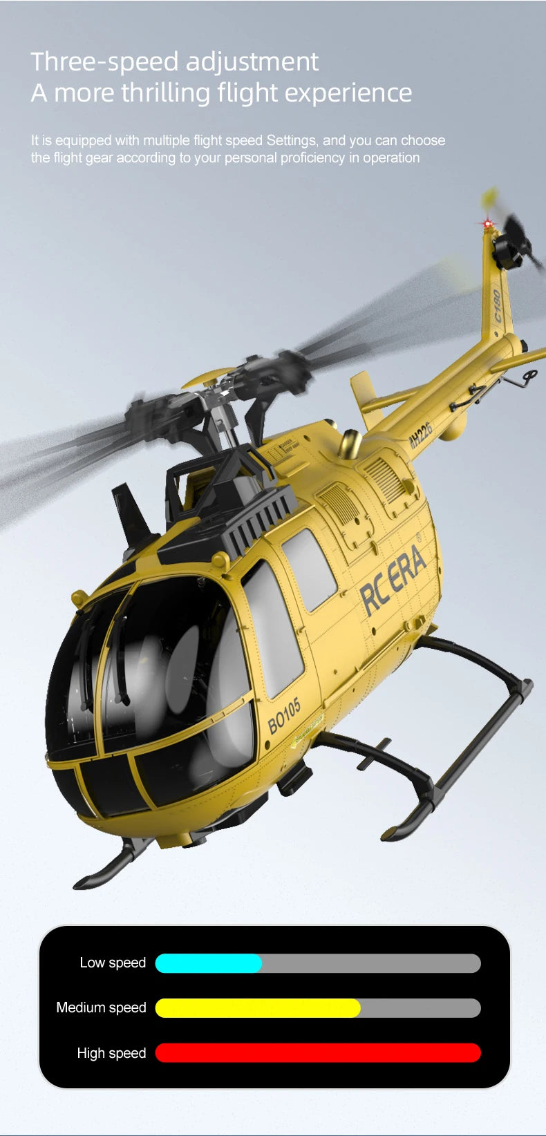 RC ERA 1:25 C180 RC Helicopter BO105 6CH Brushless with Optical Flow Positioning 3D Stunt Single Propeller No Aileron Plane Toys
