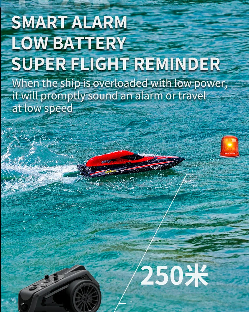 TX766 Brushless RC Boat 40km/h High Speed Big Power Waterproof Electric Toy Boat Model Low Battery Reminder Metal Rudder Gifts