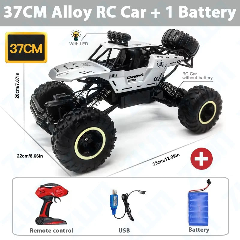 1:12 4x4 Off-Road RC Car With LED Lights 2.4G Radio Control Car Buggy 4WD Remote Control High Speed Trucks Boys Toy for Children