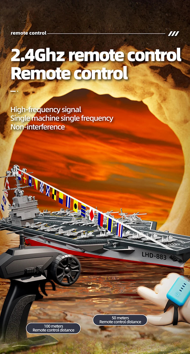 1:275 Scale 31 Inch Large Remote Controlled Warship Battleship Rc Ship On Lakes Pools Rivers Exhibits Models For Kids Boys A