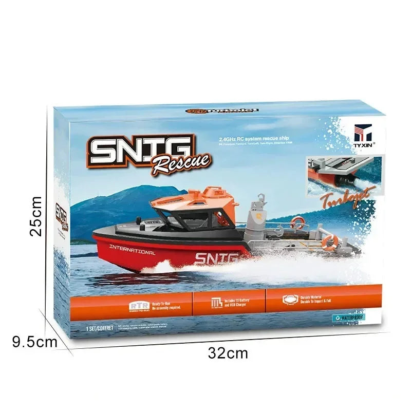RC Rescue Boat Simulation Model High Speed Turbojet Brushless Speedboat Remote Control Boat Model Toy Gift Electric Yacht