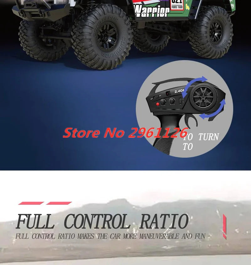 47CM Large RC Climbing Car 4WD 2.4G 1:10 Full Scale Multi-terrain Driving Remote Control Car Full Proportional Rock Crawler Toy