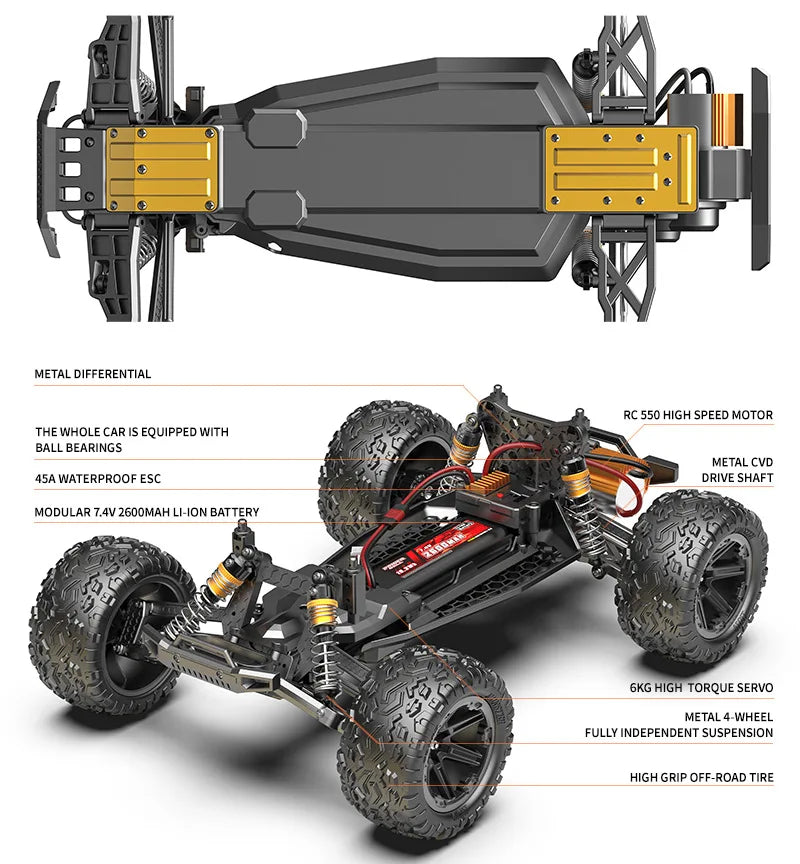 1:8 Large Size RC Car 60KM/H High-Speed RC Drift Racing Car 2.4G Super Shock Absorber RC Truck Car Toys  Model Adults Gifts