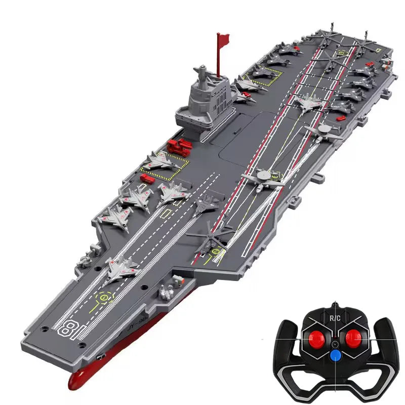 RC Warship 26.7 inch(68CM) Super Long Hull RC Boat Charging Military Children's Toy boy Electric Toy Ship Aircraft Carrier Warsh