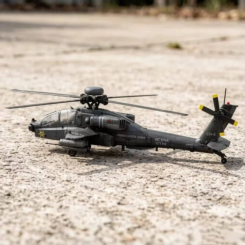 RC Helicopter C170 1:48 RC ERA Apache Remote Control Armed Helicopter Optical Flow Positioning 6CH Brushless Aircraft Model Toy