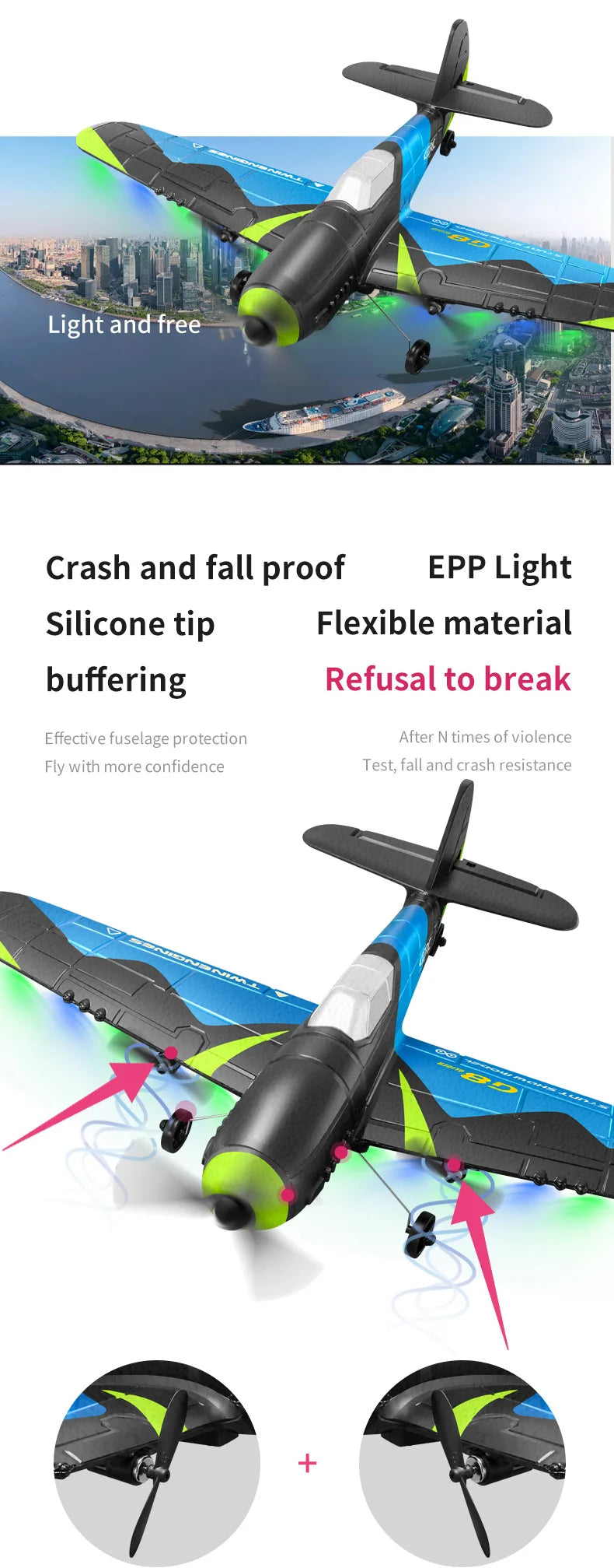 RC Plane EPP Foam Aircraft 2.4G Radio Control Glider Remote Control Plane Glider Airplane Toys for Children Kids Christmas gifts