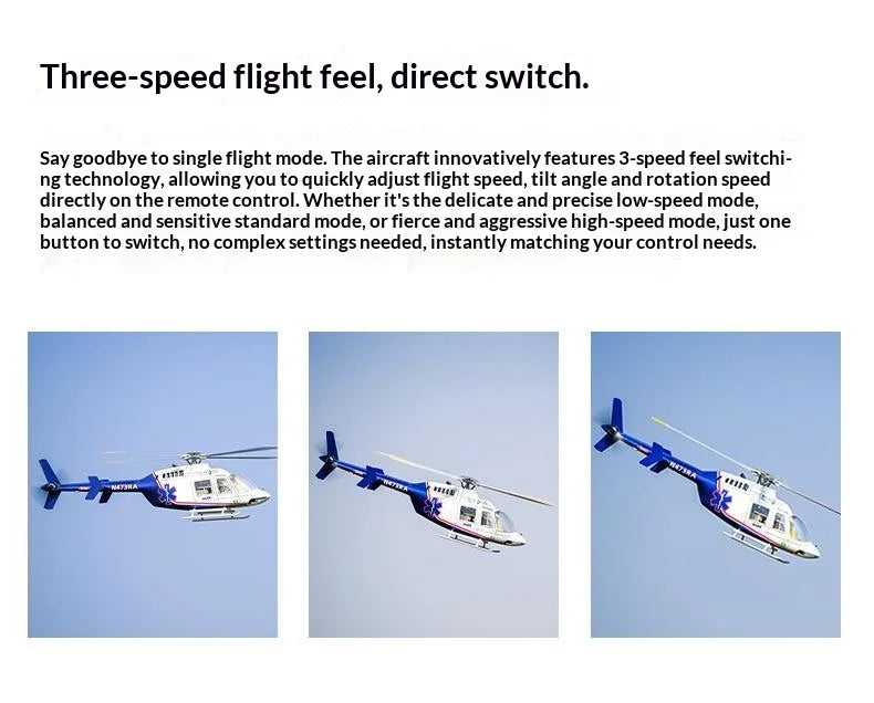 New Bell 407 Rc Helicopter Flywing 470 Scale Brushless RC Plane 4 Propellers 10CH With 4S 5000mAh RC Airplane Model Adults Gifts