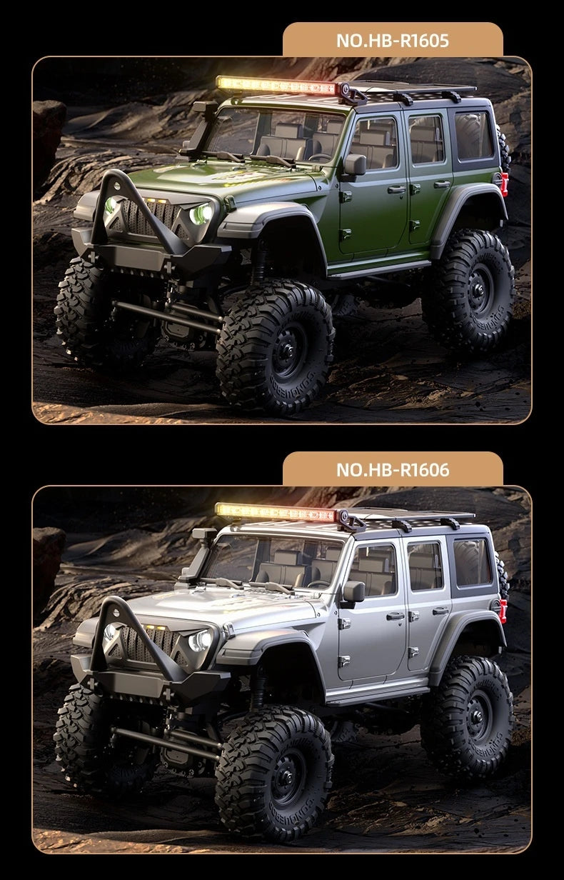 HB HuangBo RC Car RTR 1/16 Scale 4WD Off-Road Crawler Car Full Proportional Remote Control Electric Toy for Adults and Kids