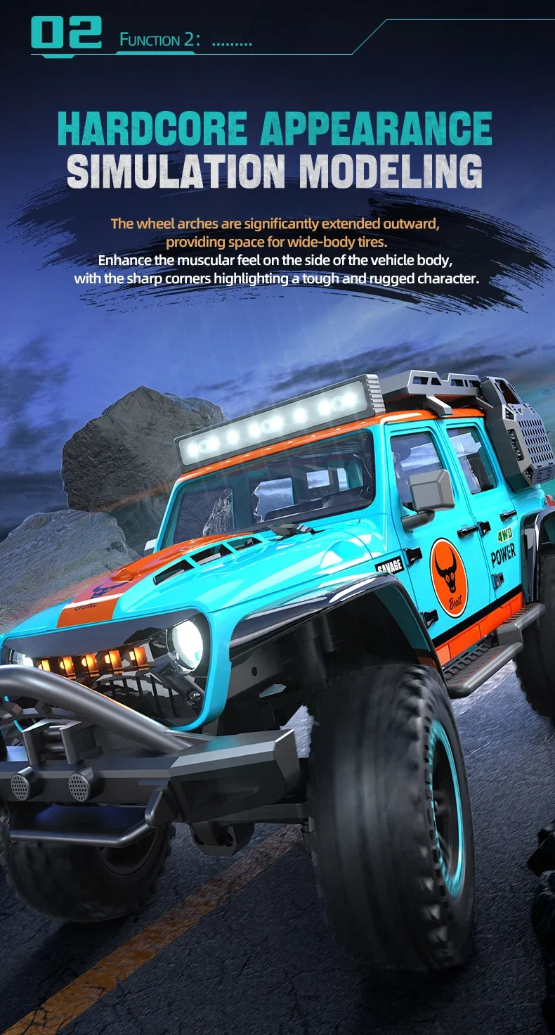 RC Climbing Car 1:20 4WD with LED Light 2.4G 20KM/H High Speed RC Climbing Vehicle Toy Gifts for Boys Girls Kids RC Stunt Car