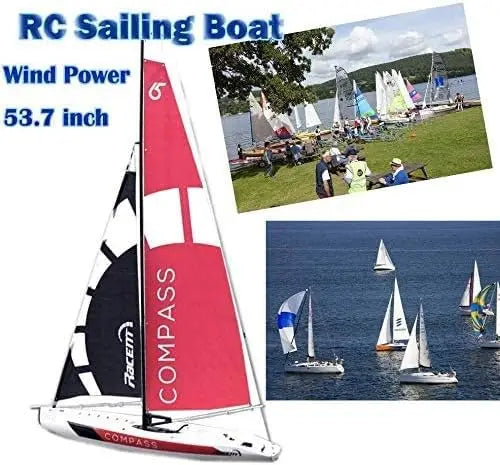 Remote Control Sailboat Model Huge for Adult Teens Fall Water Recreation Sailboat Model 84 Inch (213cm) Pre-Assembled Sail Acces