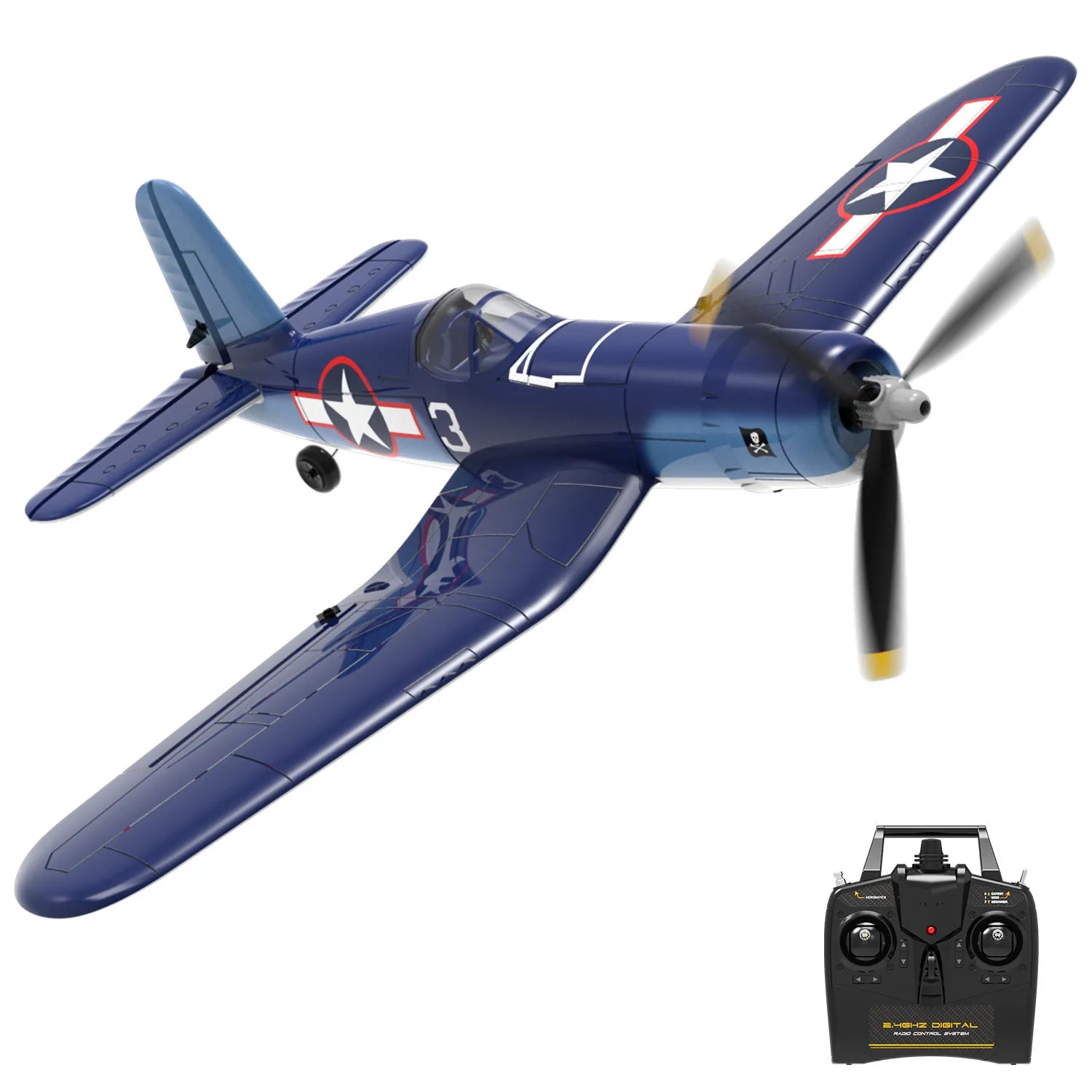 VOLANTEXRC F4U Corsair 4CH Warbird Airplane with Xpilot Stabilizer One-key Aerobatic 761-8 RTF