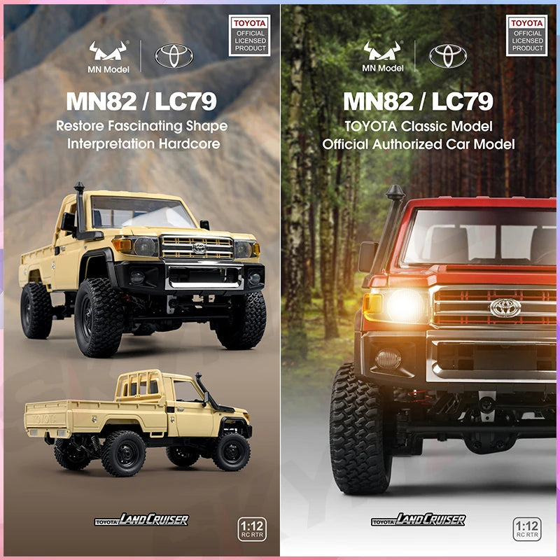 1:12 Rc Car Skymaker Mn Model Mn82 Retro Full-scale Simulation LC79 RTR 2.4g 4WD 280 Motor Remote Control RC Truck Model Car Toy