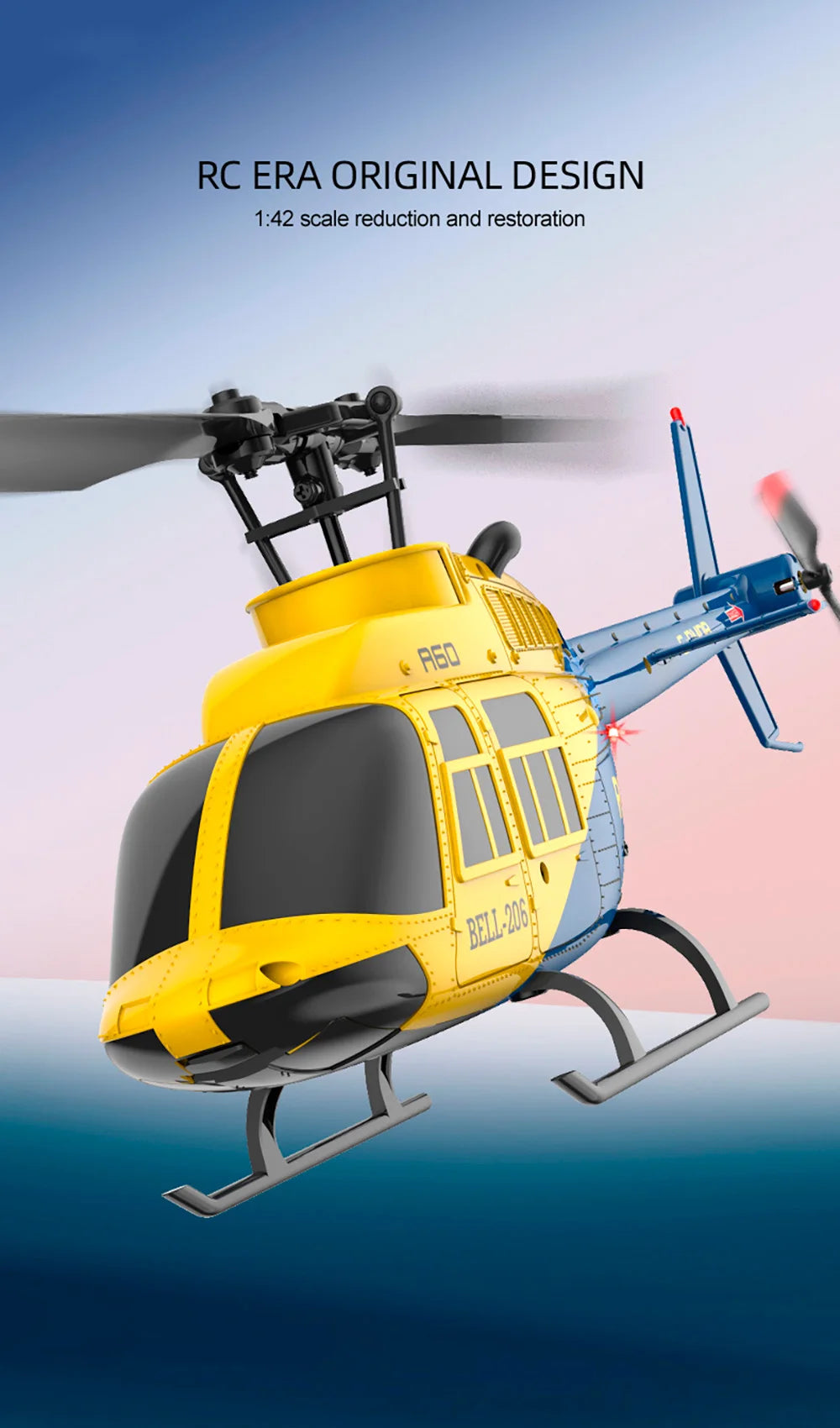 RC ERA A60 4CH Helicopter 1/42 BELL-206 Optical Flow Positioning 120M 6-Axis Gyro RC Plane
