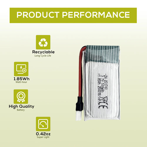 5Pcs 3.7V 500mAh LiPo Batteries with five-port USB Charger, Rechargeable Battery Pack for 2.4gHz RC Plane/Drones/Quadcopters