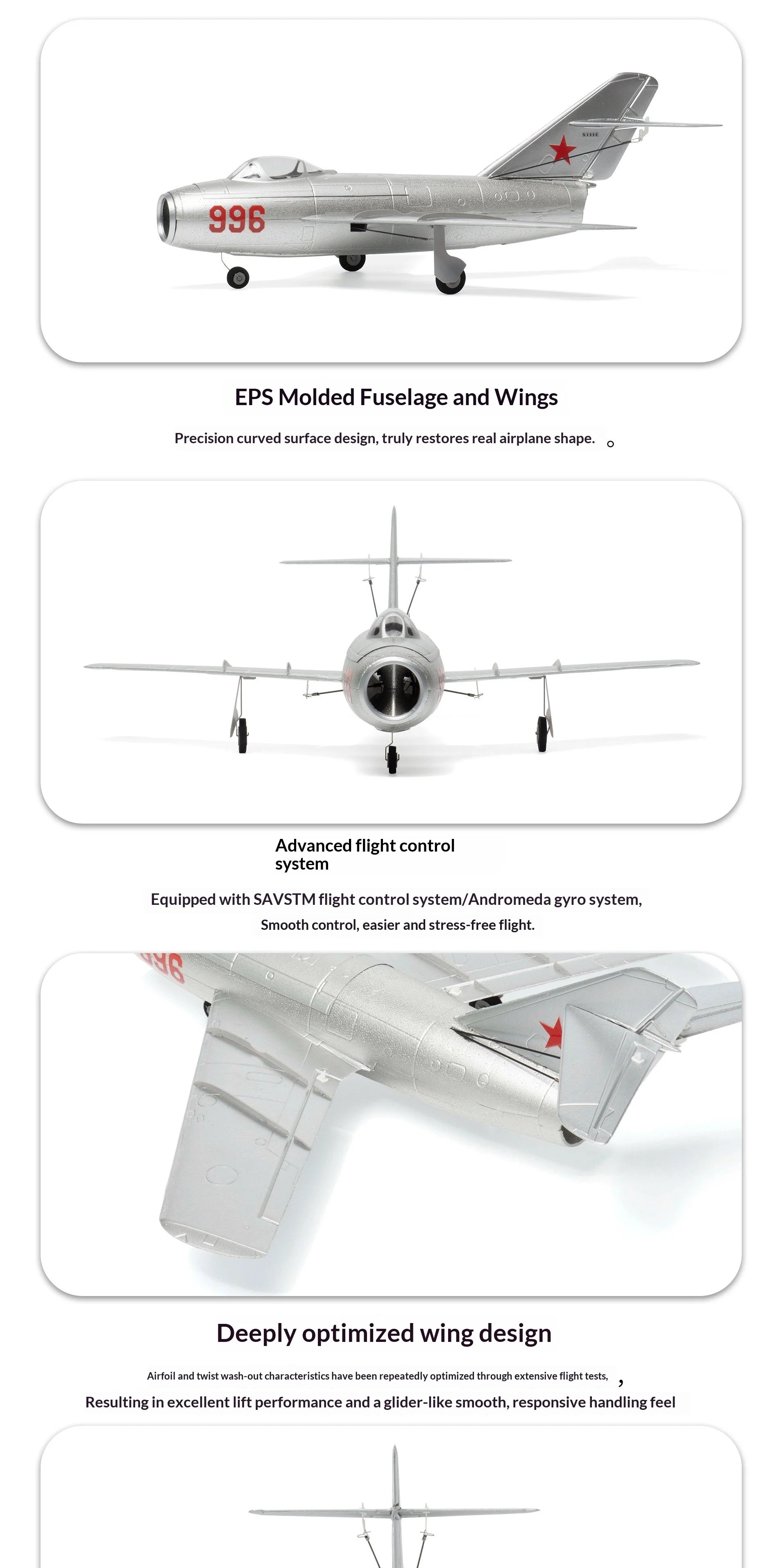MinimumRC Mig 15 Micro Scale RC Jet 30mm Ducted Fan 2S Gyro Self Stabilization Aircraft For Outdoor RC Flight Hobby Enthusiasts