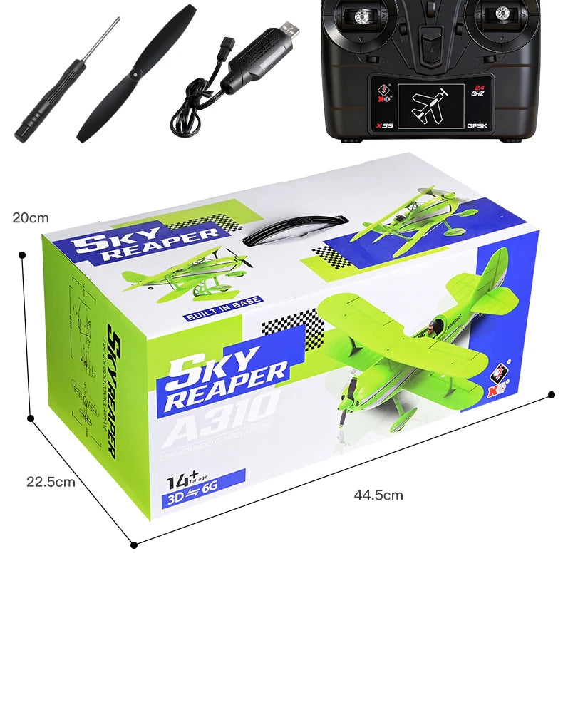New 2026 WLtoys RC Airplane Brushless Motor 3D/6G with Gyroscope Biplane Four-Channel Plane Boy's Gift A310