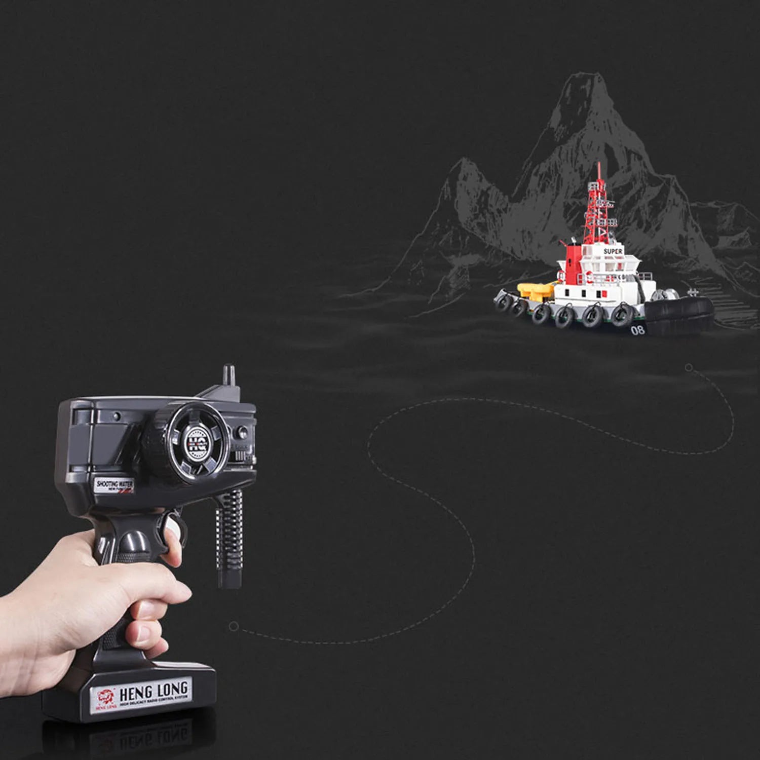 2.4G Heng Long RC Boat Fire Fighting Water Spray Ship Remote Control Assembled Model Servo Motor Toy Gift for Boys TH23785