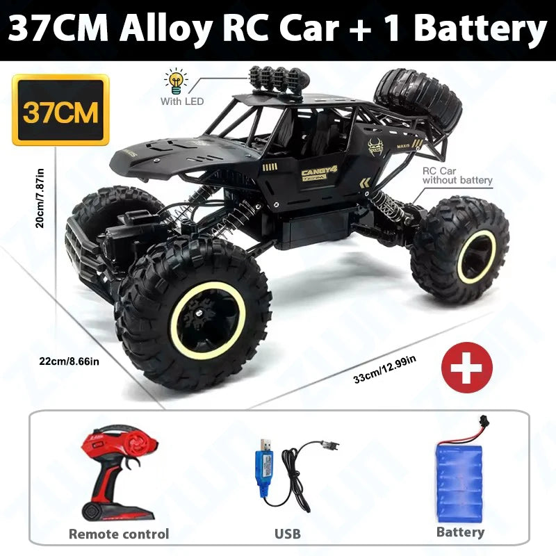 1:12 4x4 Off-Road RC Car With LED Lights 2.4G Radio Control Car Buggy 4WD Remote Control High Speed Trucks Boys Toy for Children
