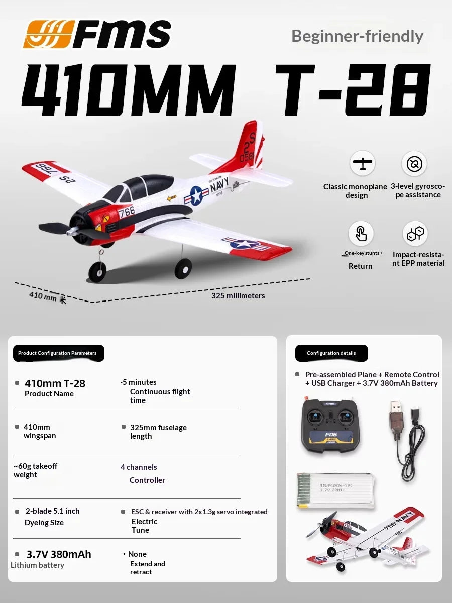 FMS 800mm Wingspan Beaver RC Fixed Wing Airplane Electric Assembly Remote Control Aircraft For Beginners Entry Level Model Plane
