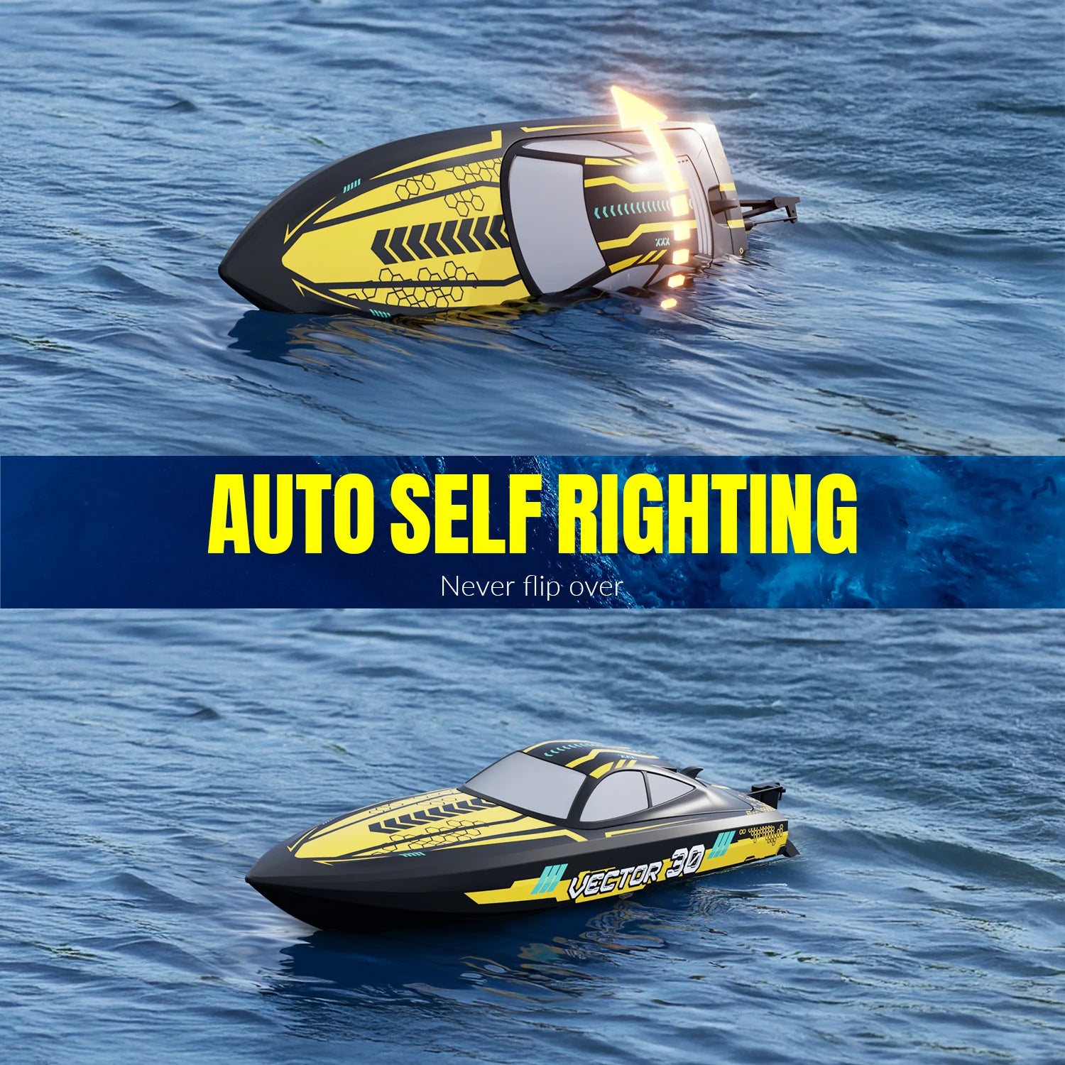 RC Boat 2.4G Full Proportional Remote Control Racing Boat Model Waterproof in Pool RC Ship Toys