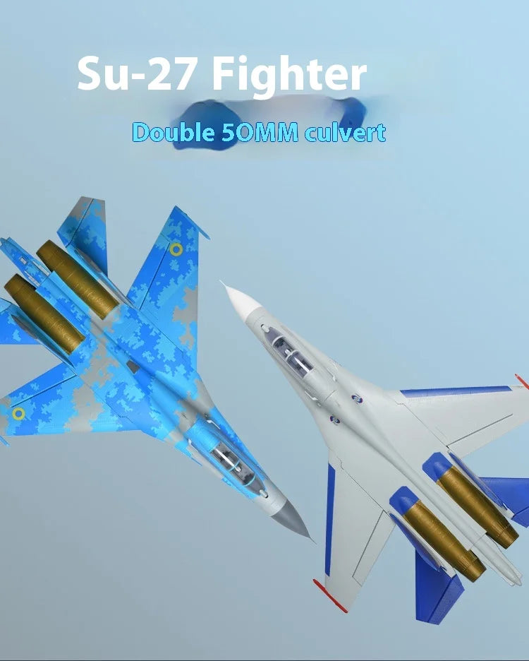 Xfly Double 50mm Su27 Twin Engine Jet Fighter Rc Plane Remote Control Assembly Fixed Wing Model