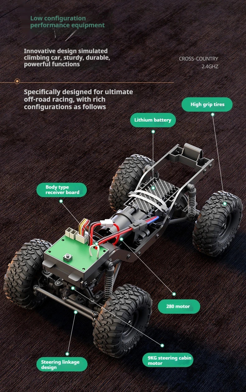 HB HuangBo RC Car RTR 1/16 Scale 4WD Off-Road Crawler Car Full Proportional Remote Control Electric Toy for Adults and Kids