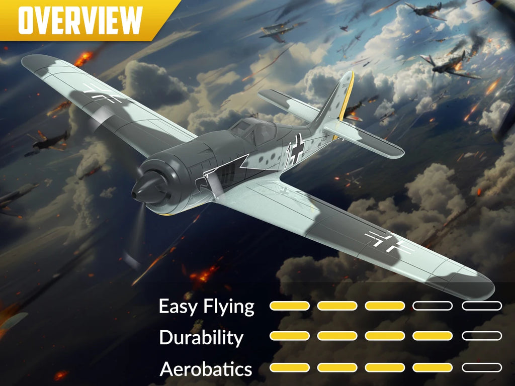 VOLANTEX RC FW190 Fighter Toy Set Ready to Fly Remote Control Airplane Kids Boys