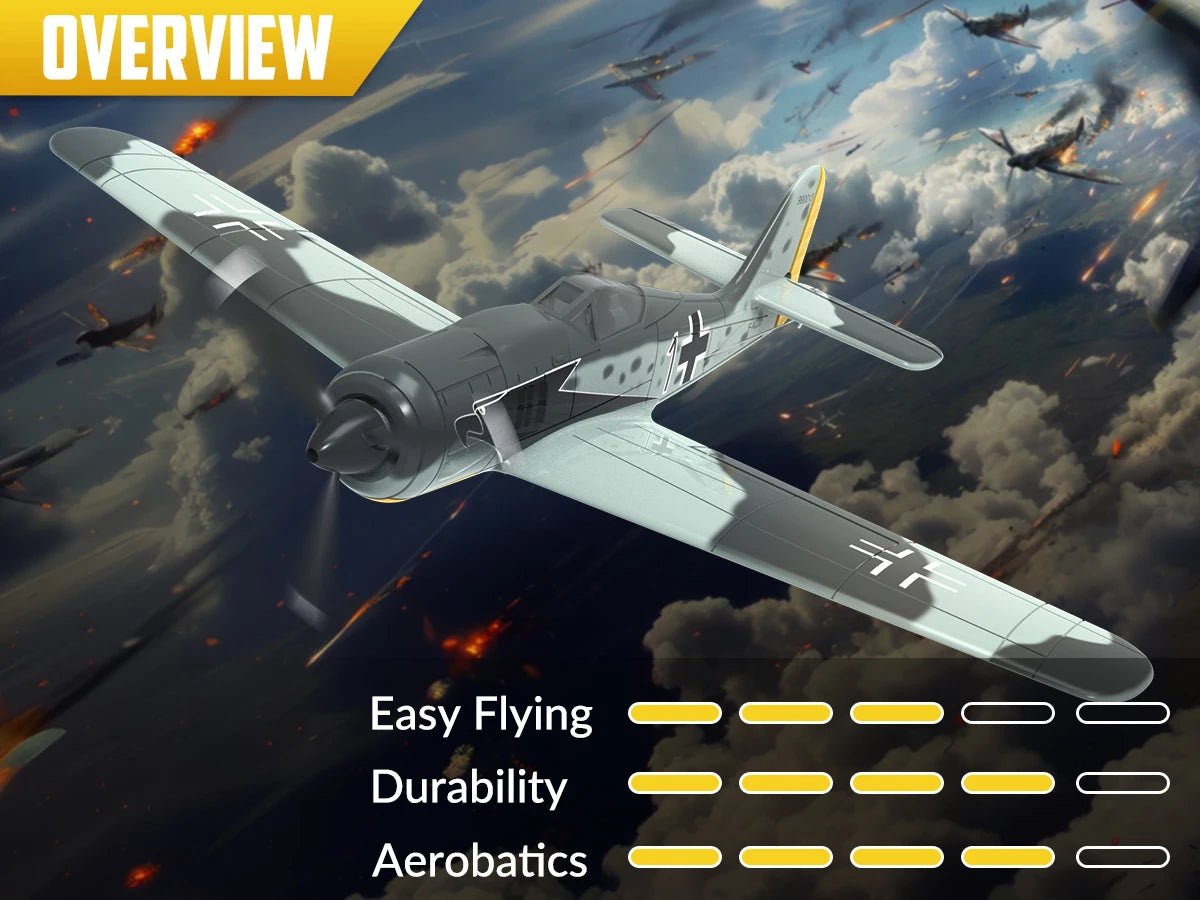 VOLANTEX RC FW190 Fighter Toy Set Ready to Fly Remote Control Airplane Kids Boys