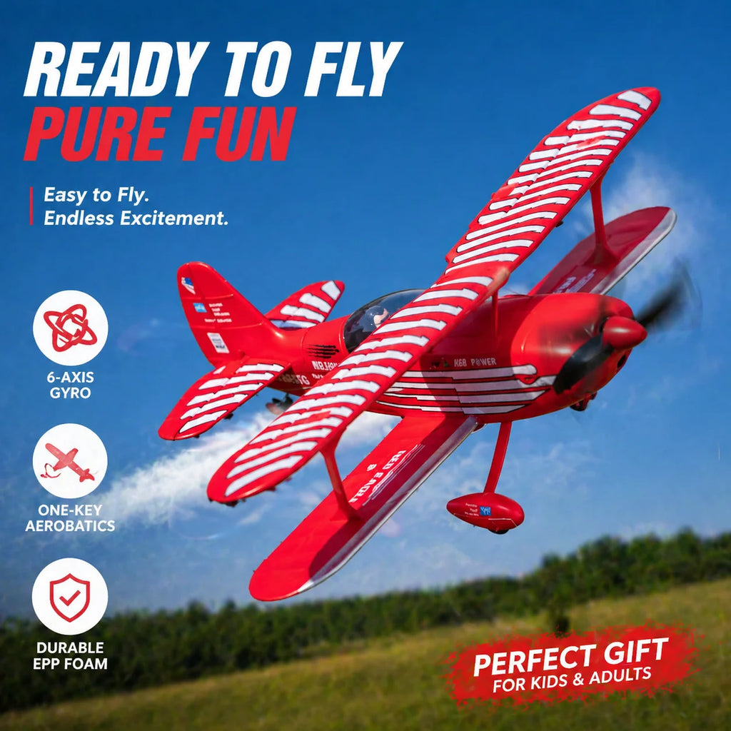 New 2026 WLtoys RC Airplane Brushless Motor 3D/6G with Gyroscope Biplane Four-Channel Plane Boy's Gift A310