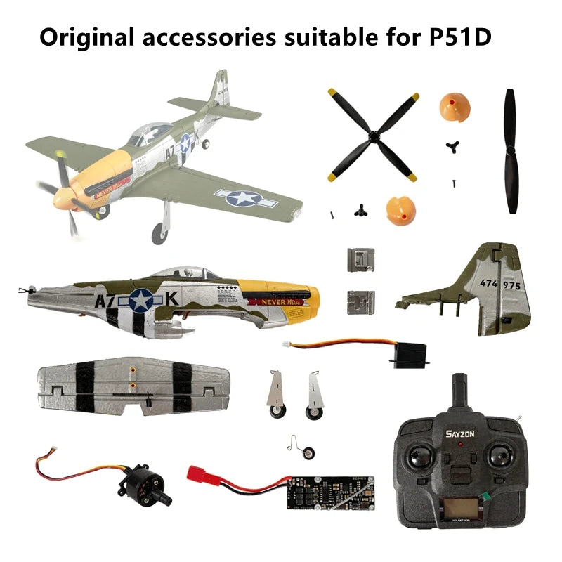 RC Plane 5CH 3D/6G Fixed-wing RC Airplane P51D Mustang RTF for Adults Beginners Easy to Fly Removable Brushless Fighter Helicopt