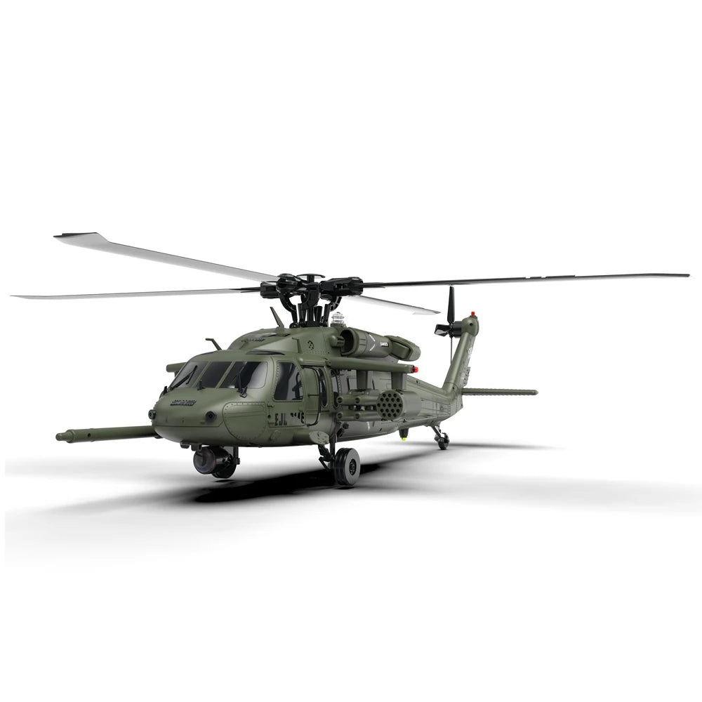 YXZNRC UH60 Black Hawk RC Helicopter with 6-axis Gyro 2.4G 6CH 1:47 Scale Flybarless 3D Stunt Remote Control Helicopter