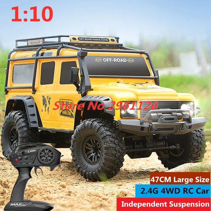 47CM Large RC Climbing Car 4WD 2.4G 1:10 Full Scale Multi-terrain Driving Remote Control Car Full Proportional Rock Crawler Toy