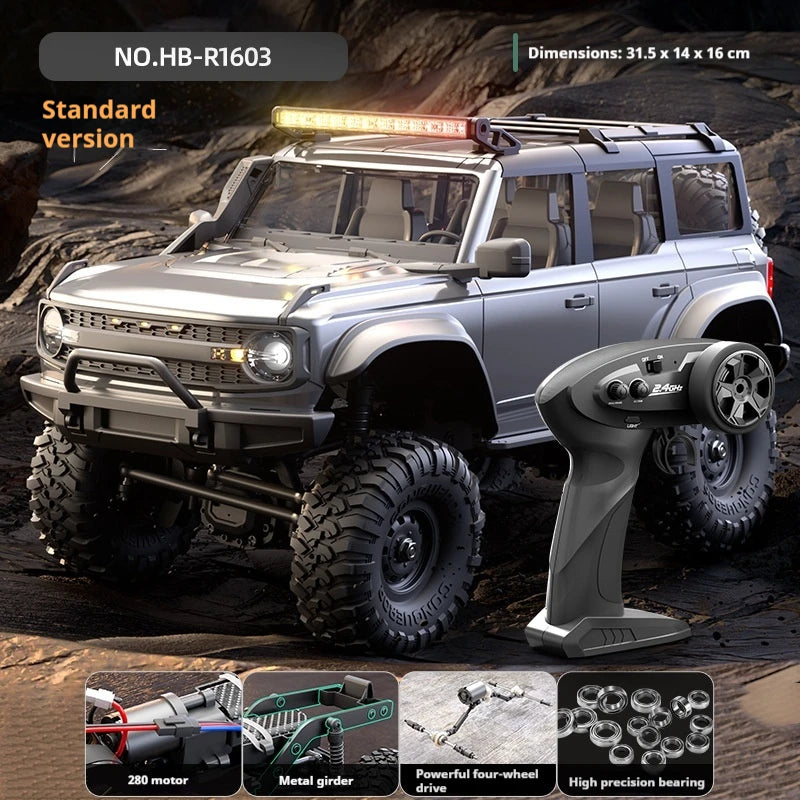 HB HuangBo RC Car RTR 1/16 Scale 4WD Off-Road Crawler Car Full Proportional Remote Control Electric Toy for Adults and Kids