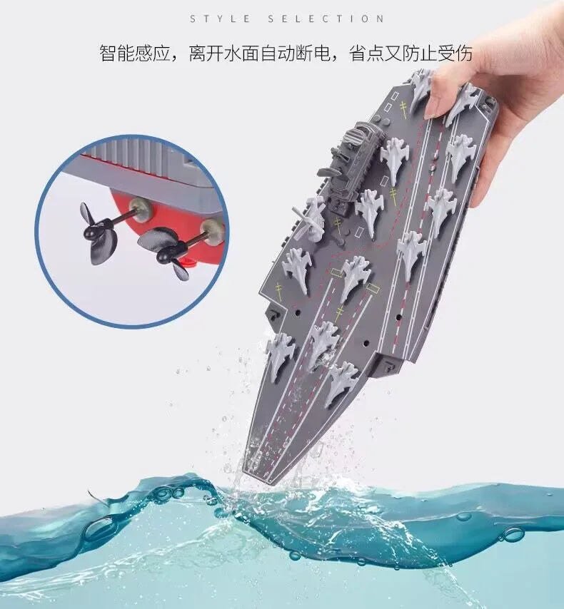 RC Warship 26.7 inch(68CM) Super Long Hull RC Boat Charging Military Children's Toy boy Electric Toy Ship Aircraft Carrier Warsh