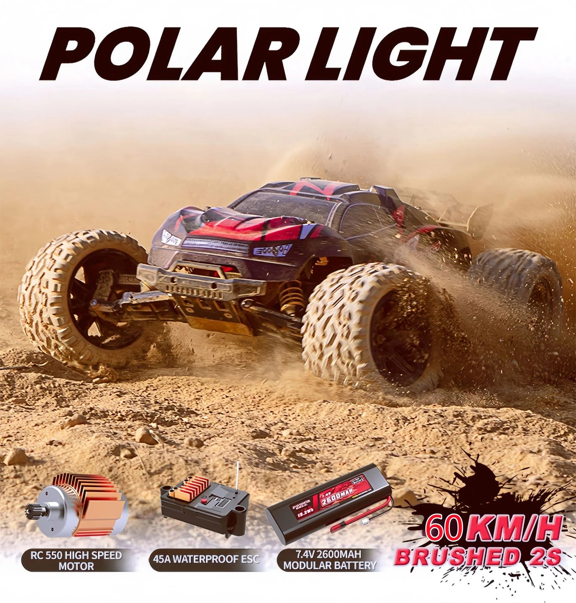 1:8 Large Size RC Car 60KM/H High-Speed RC Drift Racing Car 2.4G Super Shock Absorber RC Truck Car Toys  Model Adults Gifts