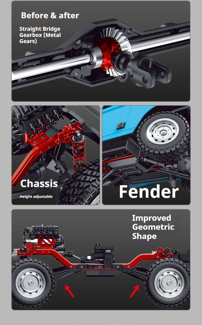 New 1:10 Full Scale Pickup 4X4 Professional Remote RC Defender Simulated Off-Road Climbing Vehicle RC CAR