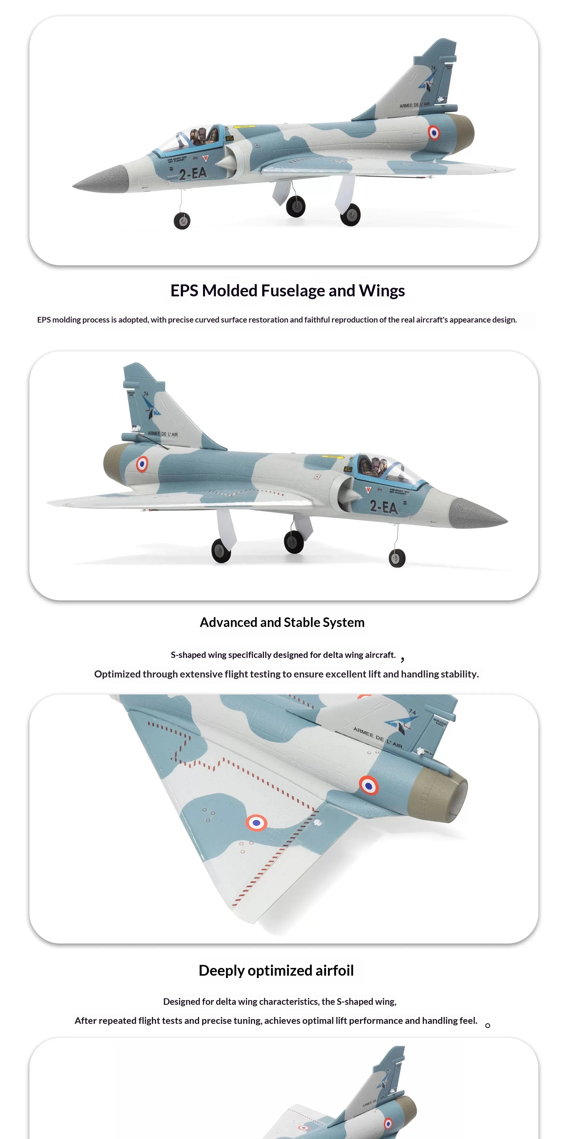 New Minimumrc Mirage 2000 30mm Brushless Edf 4ch Fixed Wing Rc Jet Plane Remote Control Aircraft Hobby Model Toy