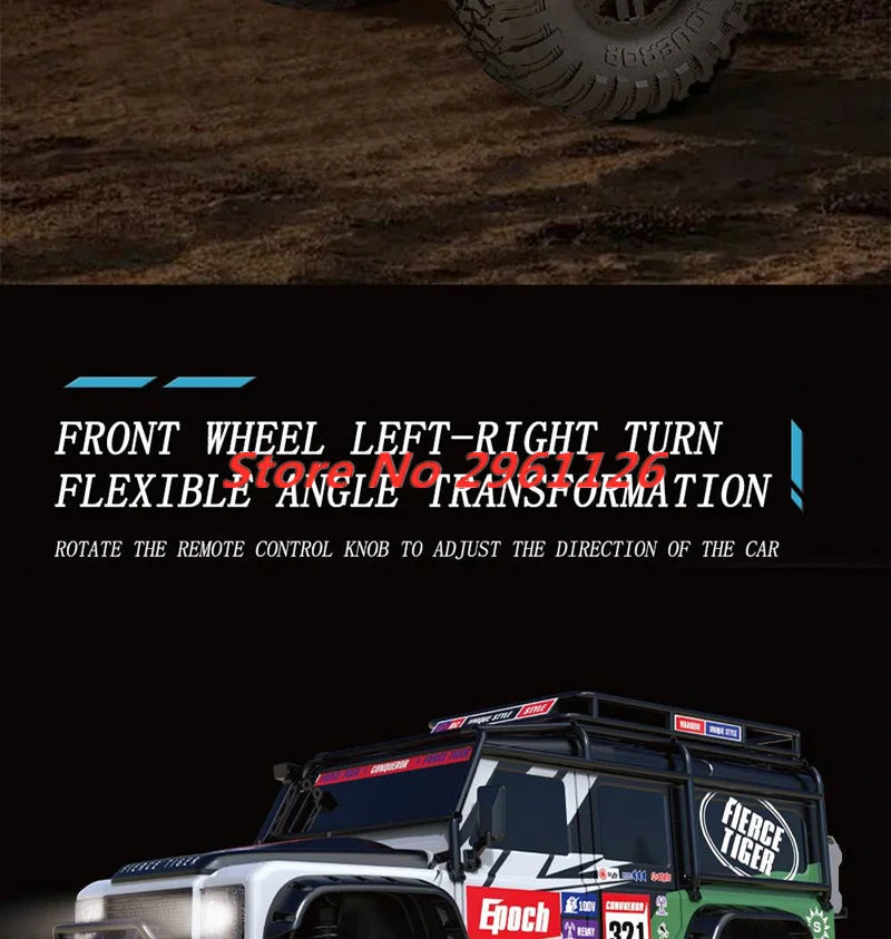 47CM Large RC Climbing Car 4WD 2.4G 1:10 Full Scale Multi-terrain Driving Remote Control Car Full Proportional Rock Crawler Toy