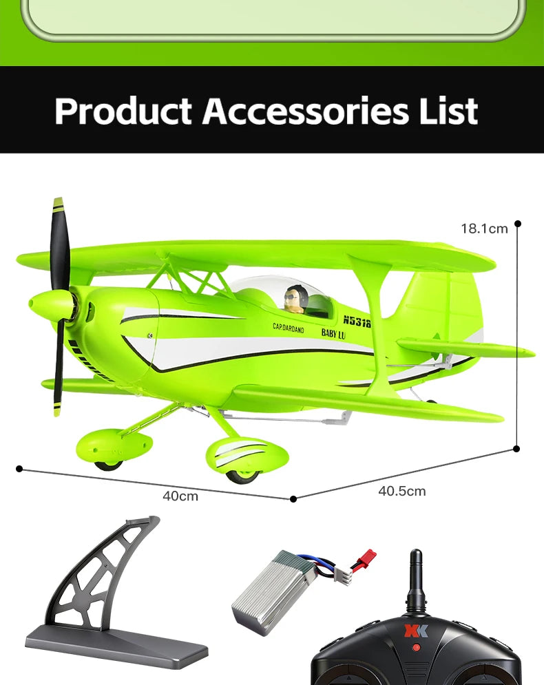 New 2026 WLtoys RC Airplane Brushless Motor 3D/6G with Gyroscope Biplane Four-Channel Plane Boy's Gift A310