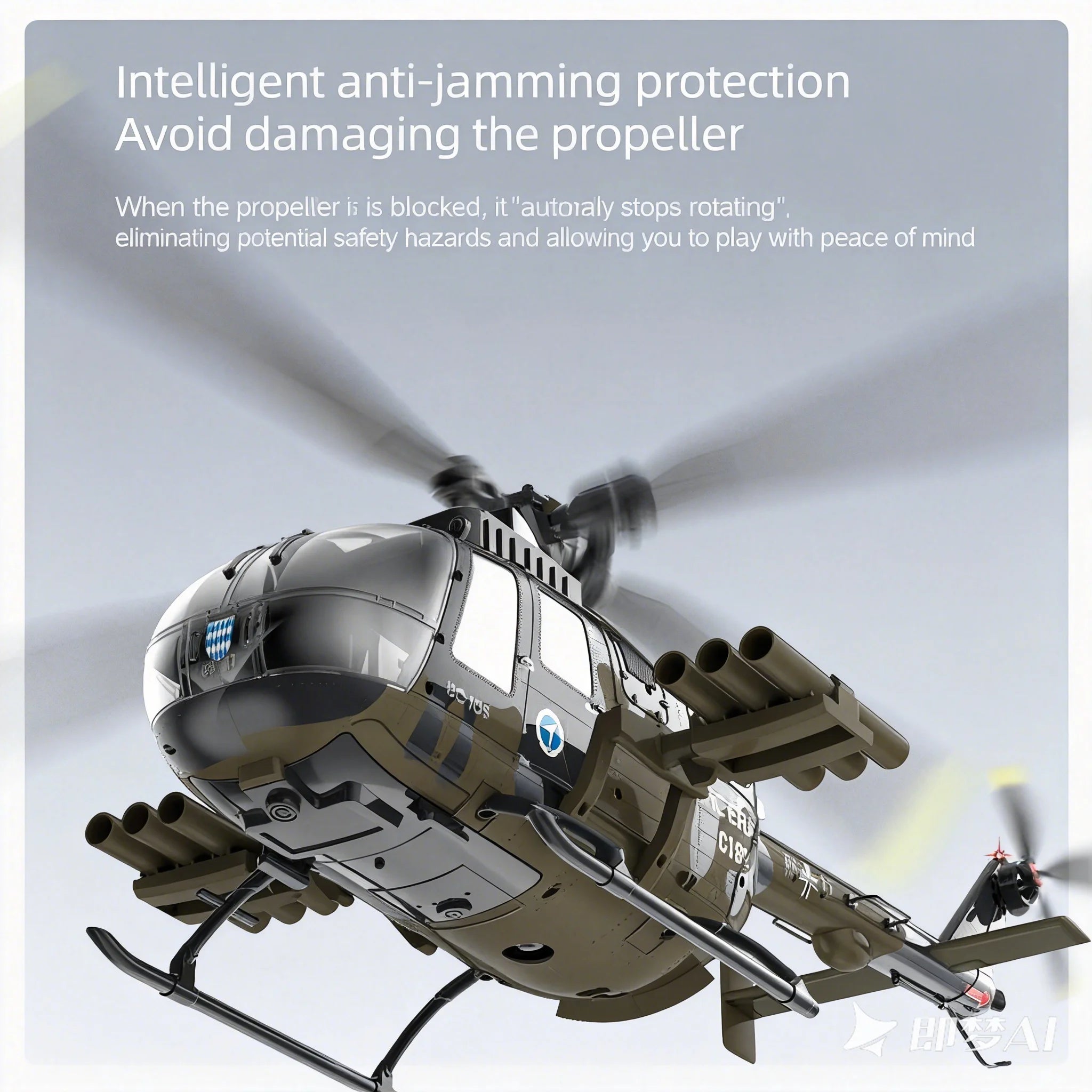 RC ERA 1:25 C180 RC Helicopter BO105 6CH Brushless with Optical Flow Positioning 3D Stunt Single Propeller No Aileron Plane Toys